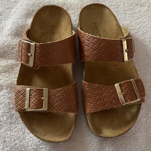 Haflinger Tan Woven women’s sandals